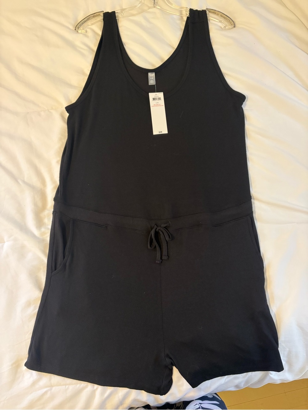New with Tags Joe Fresh Black Sleeveless Romper with Drawstring Waist Size L